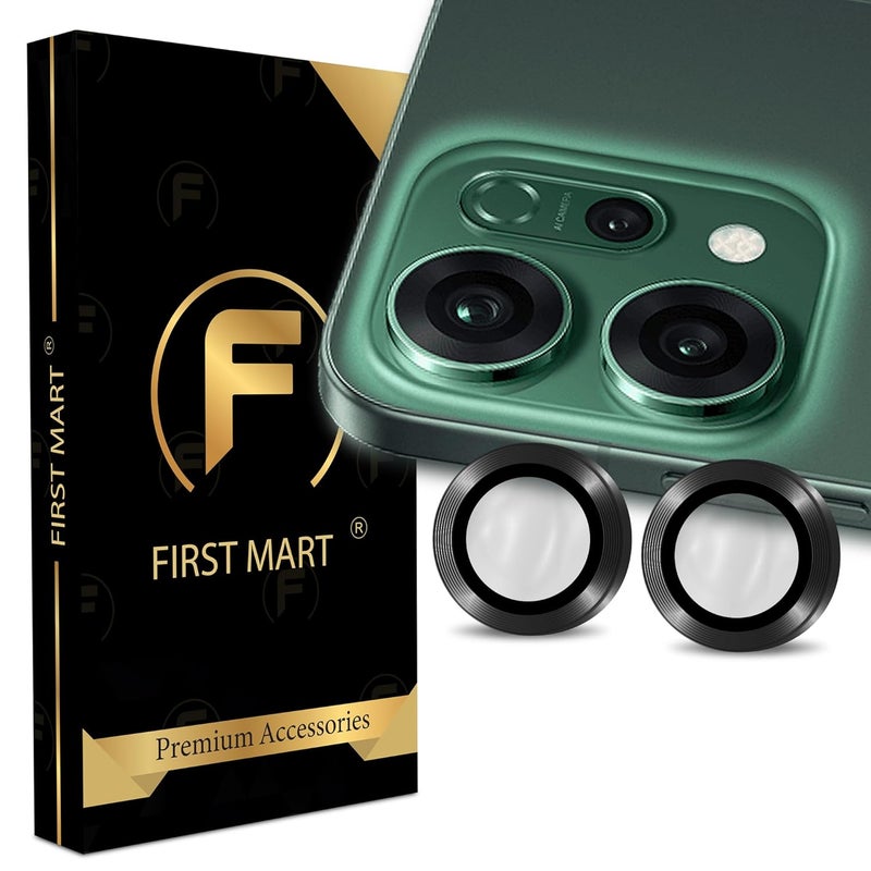 FIRST MART Camera Lens Protectors for Oppo Reno 14 (6.67 Inches) Tough HD Individual Aluminum Alloy Lens Ring Cover, Scratch Resistant, Thin Lens Protection| Black, 1 Pack - Image 1
