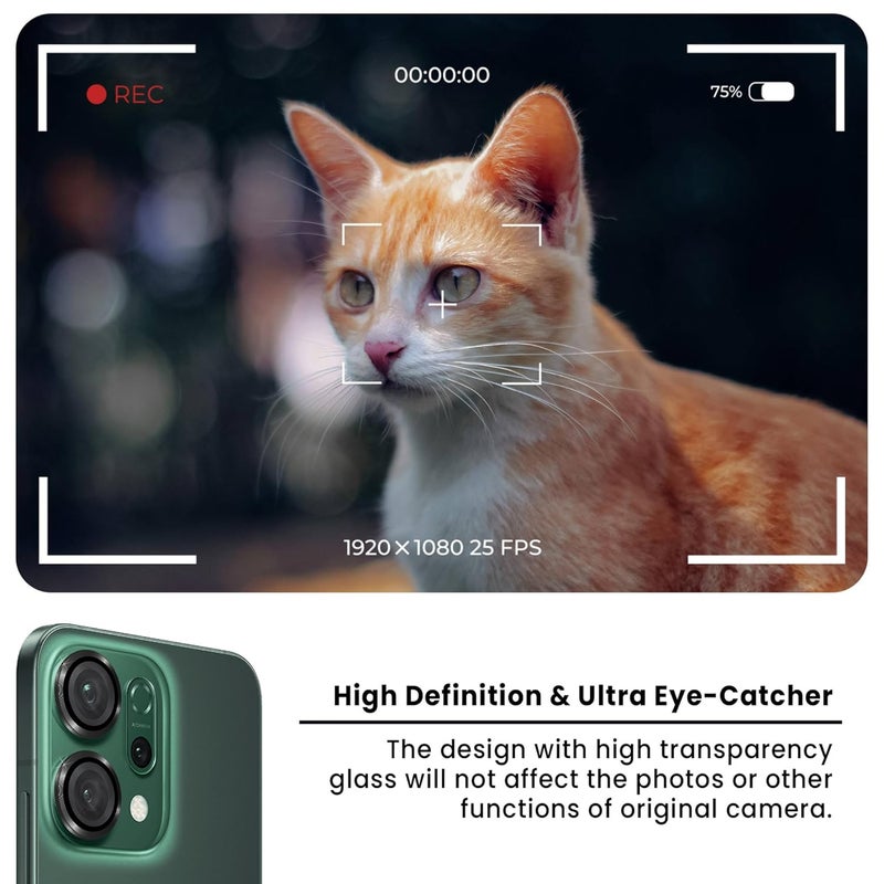 FIRST MART Camera Lens Protectors for Oppo Reno 14 (6.67 Inches) Tough HD Individual Aluminum Alloy Lens Ring Cover, Scratch Resistant, Thin Lens Protection| Black, 1 Pack - Image 4