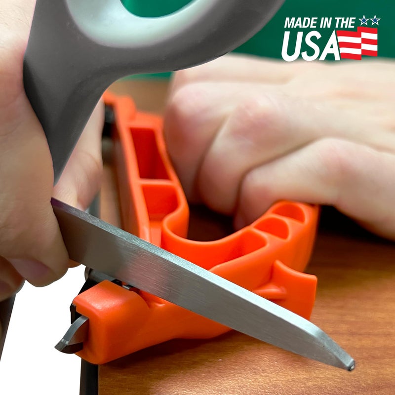 AccuSharp All-in-One Sharpener, All Purpose Sharpener for Knives, Scissors, Garden Tools, Sharpens & Restores Serrated Knives, Cleavers, Axes, Machete, Orange - Image 5