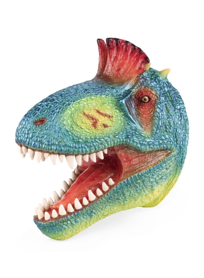 Science And Education Cognitive Gloves Model Simulation Dinosaur Marine Animal Children Interactive Entertainment Hand Doll Toy-Color:X357 Ice Ridge Dragon Hand Couple Head (Blue) 251.5G  - Image 1