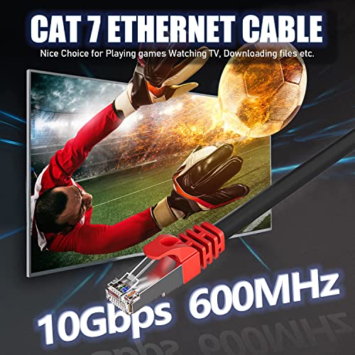 Soibke Cat 7 Outdoor Ethernet Cable 100ft, SFTP Cat7 Triple Shielded Ethernet Network 24AWG, Heavy Duty High Speed Patch Cable 10Gbps 600Mhz, Waterproof Direct Burial RJ45 LAN Cables for Modem Router PS4/PS5 - Image 4