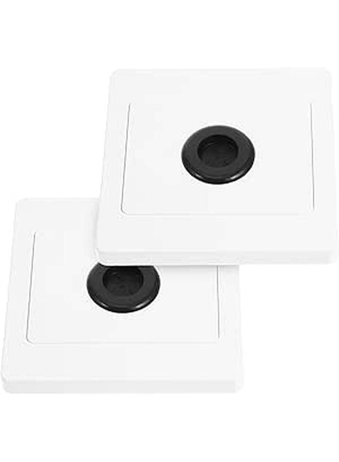 White 2 Pack 86 Type Wall Plate Cable Pass Through Hole Cover Rubber Gasket For Home Renovation - Image 1