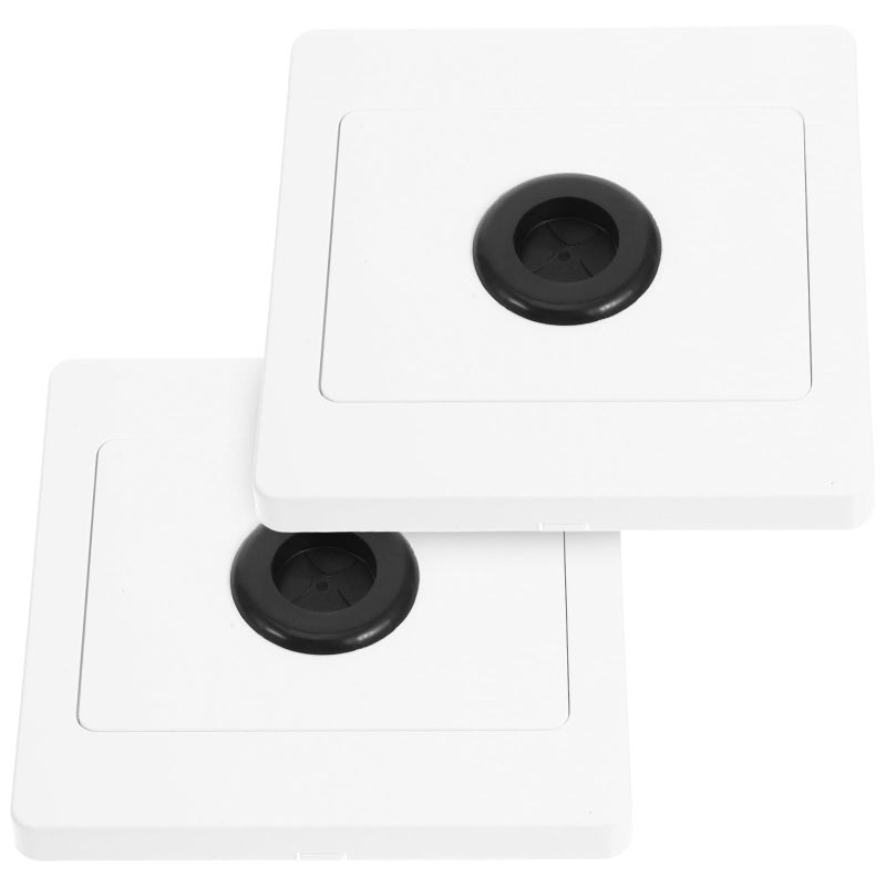 White 2 Pack 86 Type Wall Plate Cable Pass Through Hole Cover Rubber Gasket For Home Renovation - Image 2