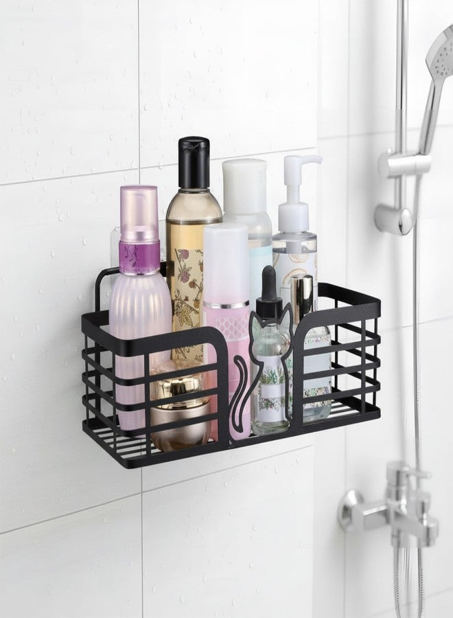 Otoolling 2 Pack Shower Caddy with Cat Black Metal Adhesive Shower Shelves Organizer Decorative Wall Mounted No Drilling Storage Shelf for Bathroom, Kitchen, Bedroom, Cats Lover Gifts - Image 5