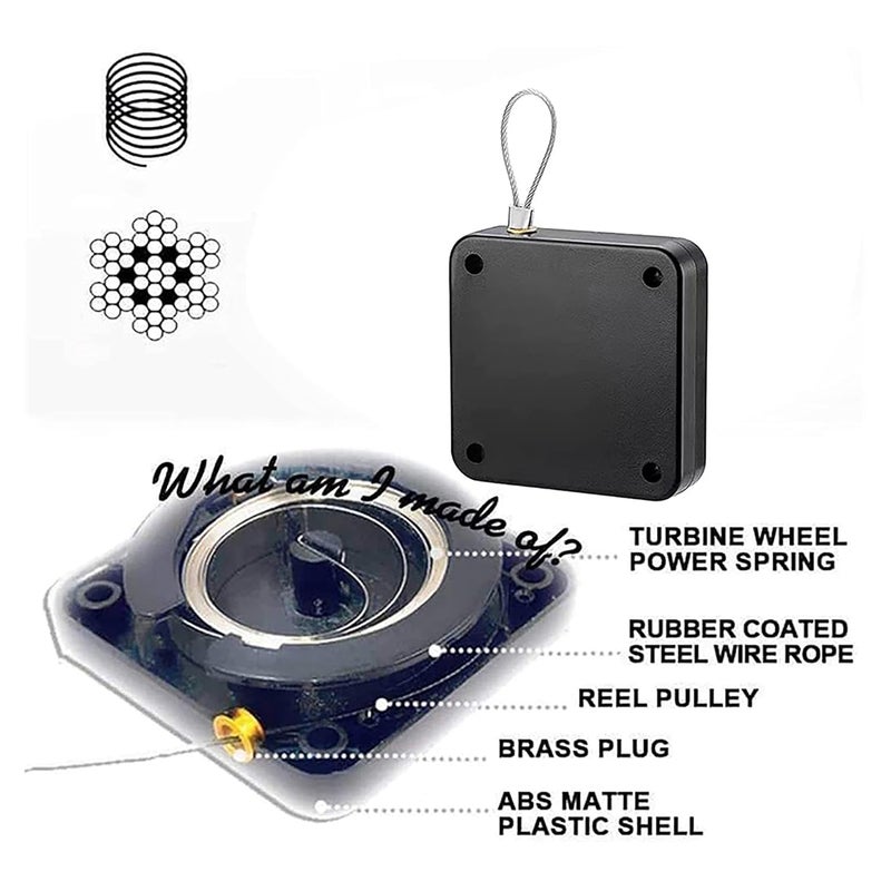 Ardith 1ps Free Automatic Door Closer, Multifunctional Automatic Door Closer, Automatically Self Closing Door with Drawstring for Internal Home Outdoor Iron Door - Random Color (Small) - Image 5