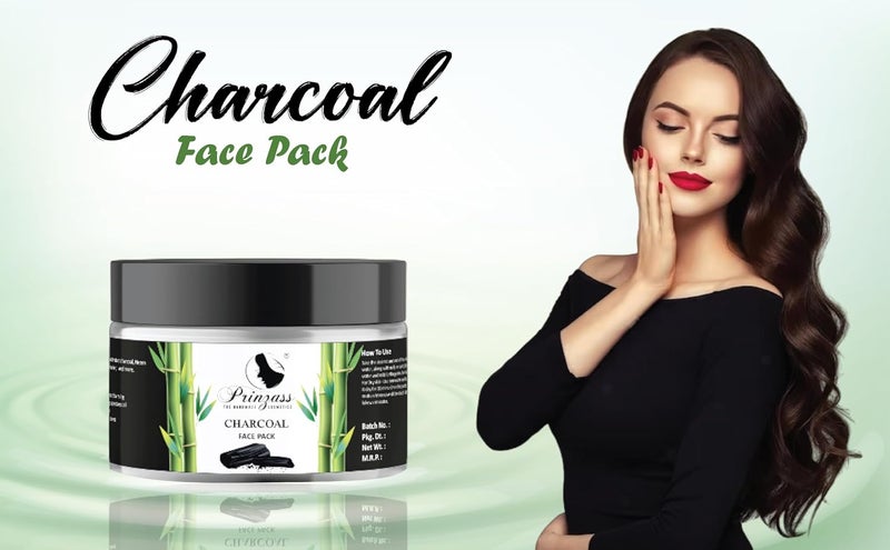 Prinzass The Handmade Cosmetics Prinzass Charcoal Face Pack Powder Charcoal Face Pack with Activated Charcoal for Skin Detoxification Purifies Brightens Skin Removes Impurities Anti Pollution 100g  - Image 2