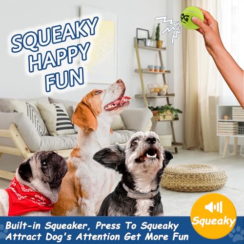 INSUM Squeaky Tennis Balls for Dogs - 12 Pack 2.0'' Durable Non-Toxic Outdoor Dog Toys Balls with Mesh Bag, SGS Certified, Colorful Fetch Toys,Small Breeds - Image 4