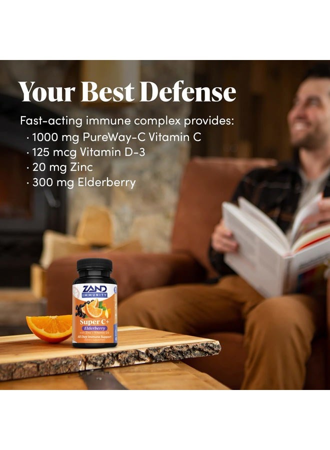 Zand Immunity Super C+ with Elderberry, All Day Immune Support, 1000mg PureWay-C Vitamin C Plus Zinc & Vitamin D-3, Enhanced Absorption, 60 Tablets, 30 Servings - Image 4