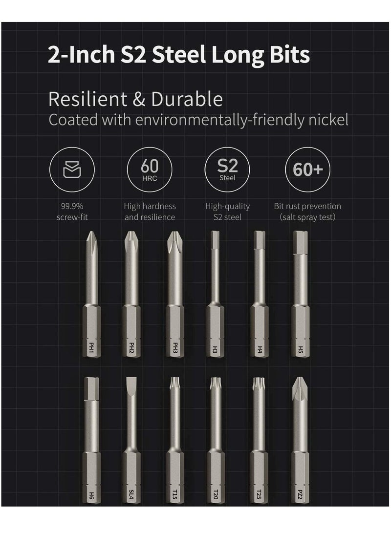 Electric Screwdriver, 3.6V Cordless Screwdrive Set, All-in-One Design, USB-C Charging Cable, Manual & Electric, LED Shadowless Light, 3 Torque, 5N.m 1500mAh, 12Pcs Bit for Electrical Repairs - Image 5