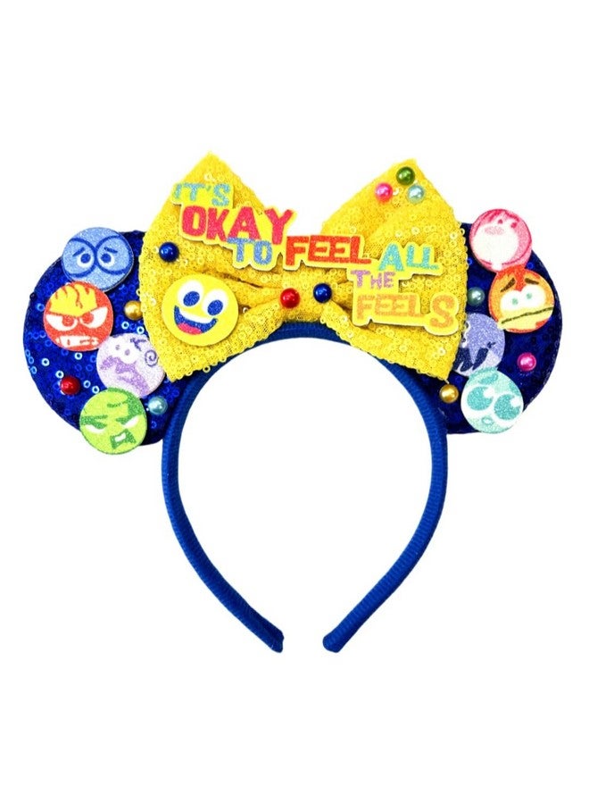 CLGIFT Frozen Inspired Minnie Ears Headband, Olaf Minnie Ears (Inside Out Emotions)