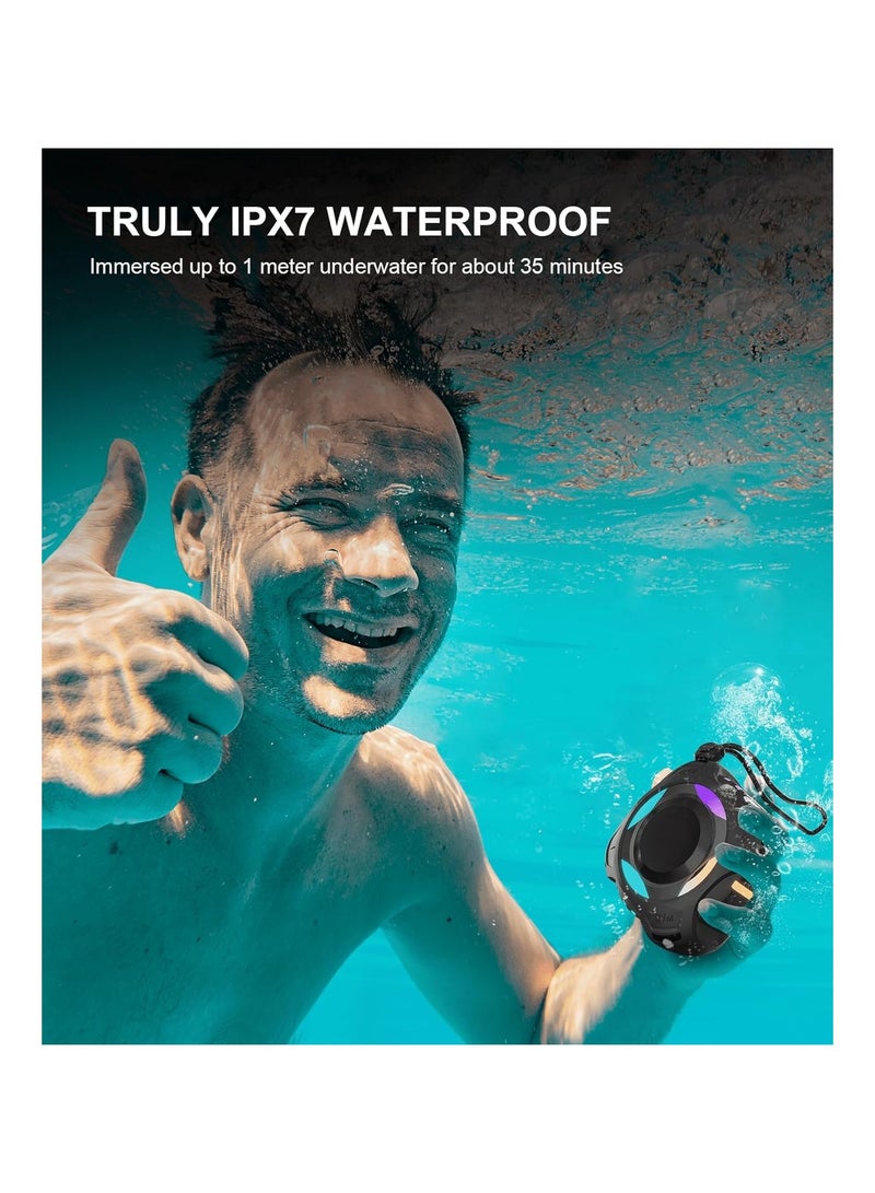 Bukela Waterproof Bluetooth Speaker IPX7, Shower Speaker with Dynamic Lights, TWS Mode, Loud Stereo Sound, Robust Bass, Portable Wireless Speaker with 24H Playtime for Home, Outdoor/Kayak/Gift for Men, Women  - Image 3