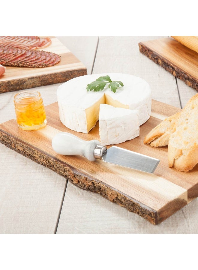 Restaurantware 12 Inch x 8 Inch Acacia Serving Board, 1 Rectangle Wood Platter With Bark - Varnished With Bark Edges, Large, Natural Acacia Rustic Chopping Board, For Meats And Cheeses - Image 3