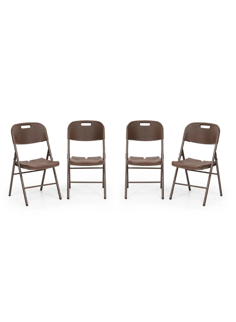 صن بوت كوميرس ٤ كرسي قابل للطي محمول سلسلة الراتان بولى ايثيلين بنـى  - Image 1