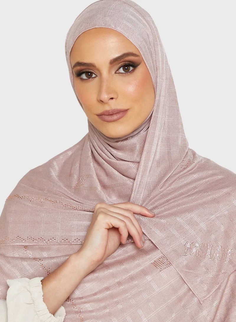 KASHKHA Jersey Hijab With Stone Work