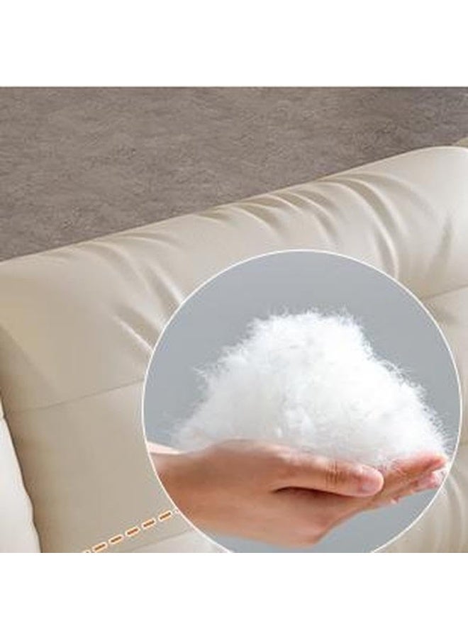 Zayn comforts Contemporary Tufted White Sofa With Flared Arm And Cushions - Image 2