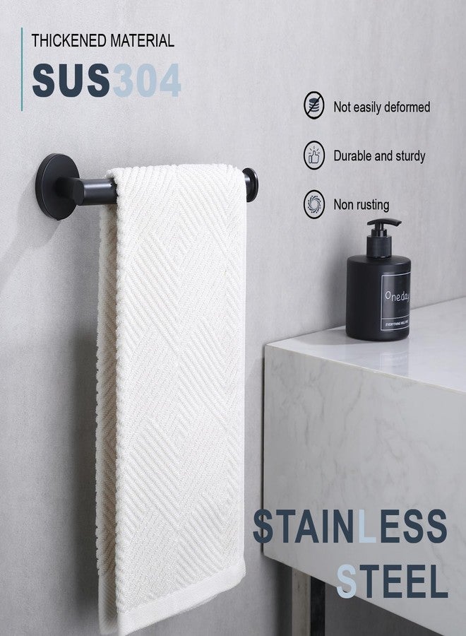 TASTOS Hand Towel Holder Towel Ring, Premium Stainless Steel Hand Towel Bar Heavy Duty Wall Mounted Modern Bath Accessories, 9 Inch Towel Rack for Bathroom Kitchen, Matte Black - Image 4