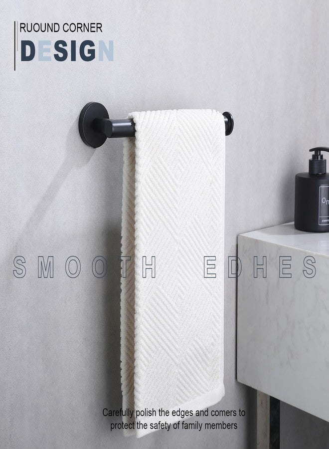 TASTOS Hand Towel Holder Towel Ring, Premium Stainless Steel Hand Towel Bar Heavy Duty Wall Mounted Modern Bath Accessories, 9 Inch Towel Rack for Bathroom Kitchen, Matte Black - Image 3
