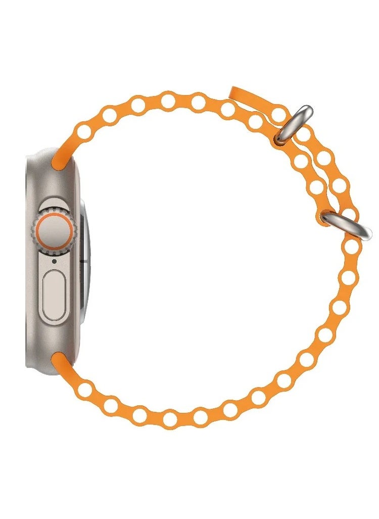 RIVERSONG Wireless Charging Bluetooth Smart Watch Motive 5t Titanium & Orange Strap  - Image 3