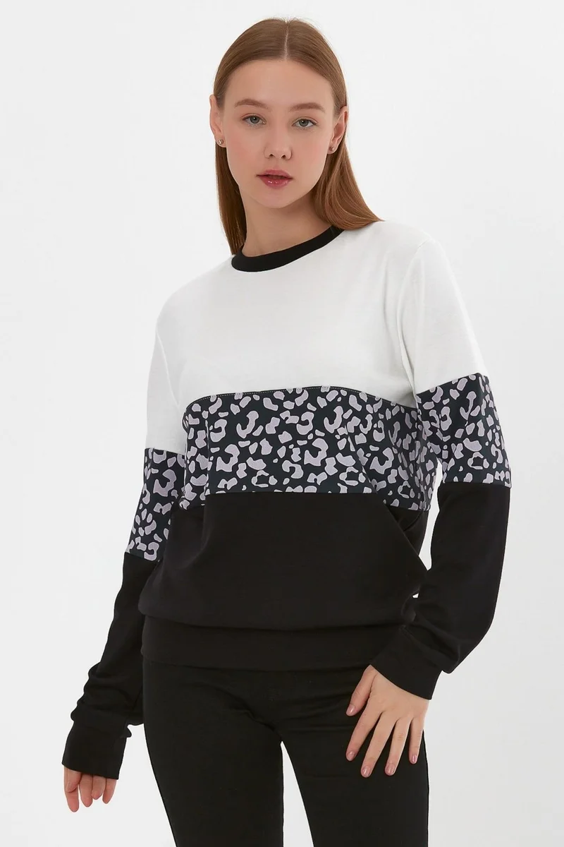 الكسندر جاردي Leopard Print Sweatshirt (B23-26500)