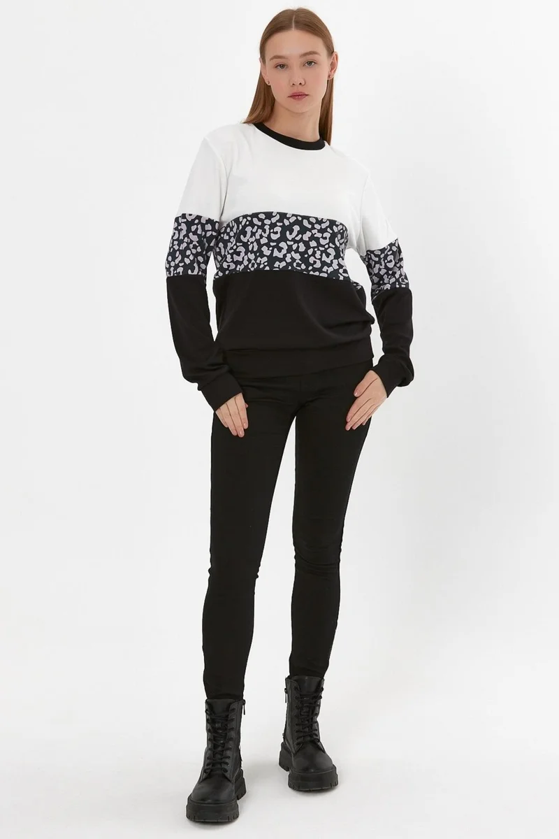 الكسندر جاردي Leopard Print Sweatshirt (B23-26500)