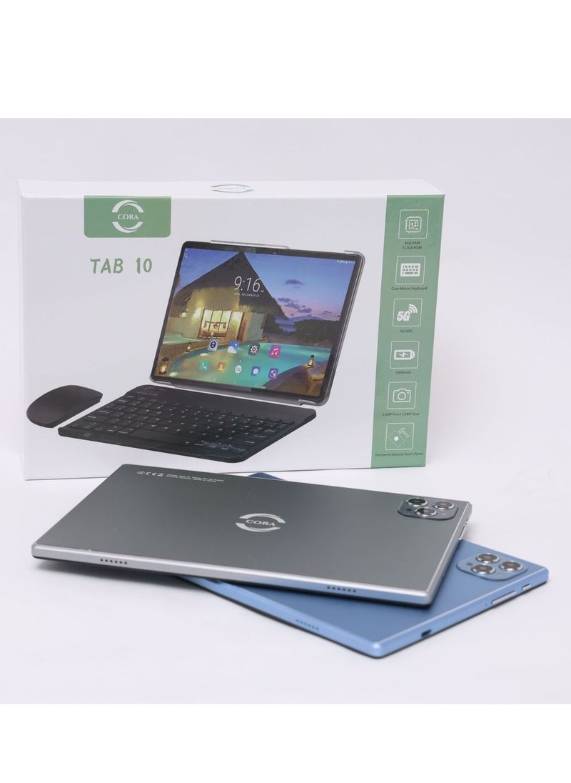 cora - CORA Tab 10 2.0 Ghz 10.1 Inch Display Android Tablet With 8 GB RAM 512 GB ROM 5G and 6000 mAh Battery Grey - Image 1