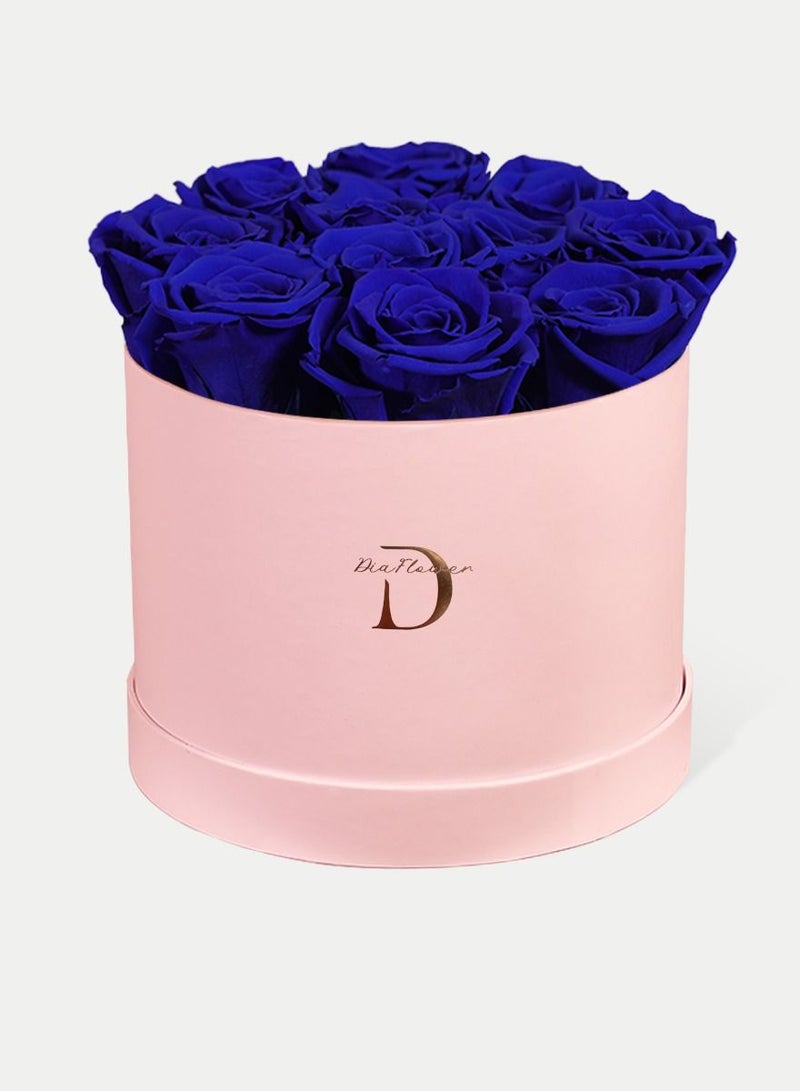 Dia FLOWER Infinity Round Box, Shades Of Blue  16 ROSES LARGE - Image 2