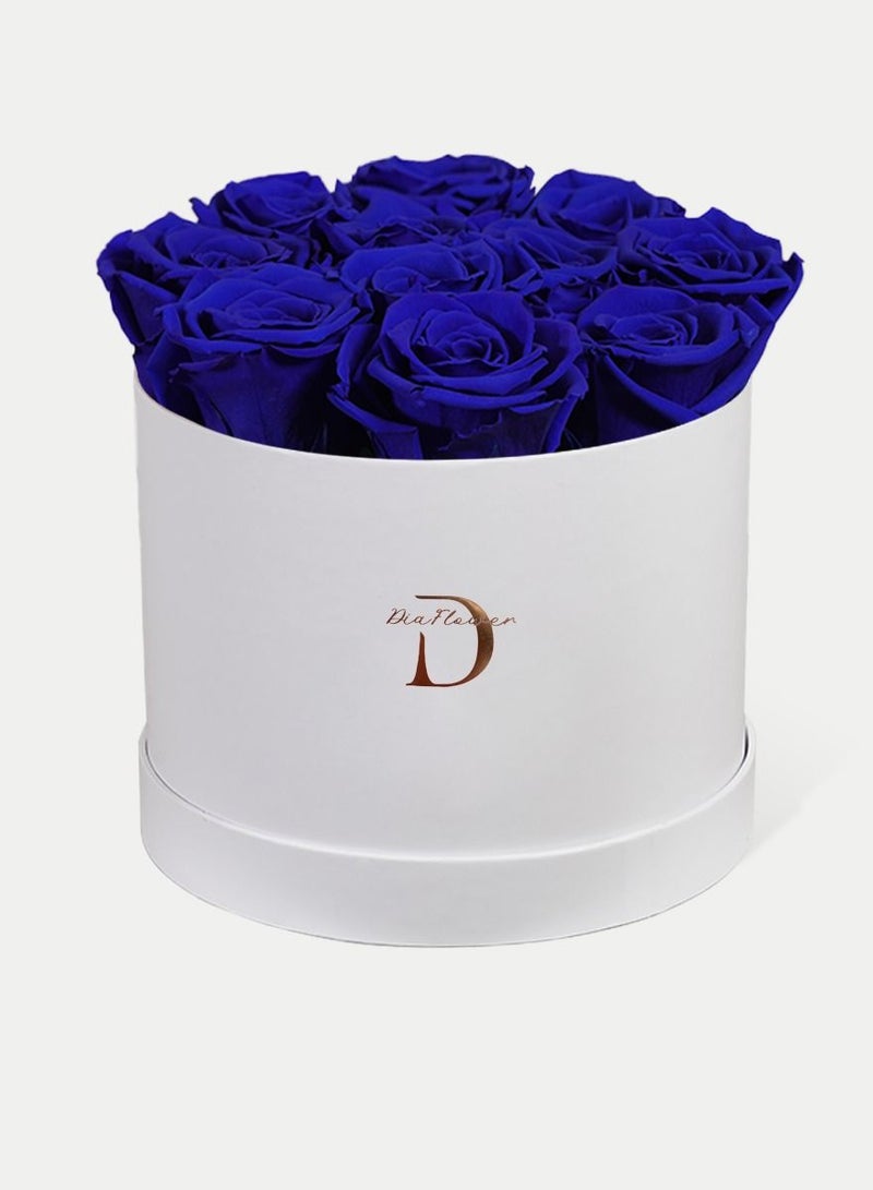 Dia FLOWER Infinity Round Box, Shades Of Blue  16 ROSES LARGE - Image 3