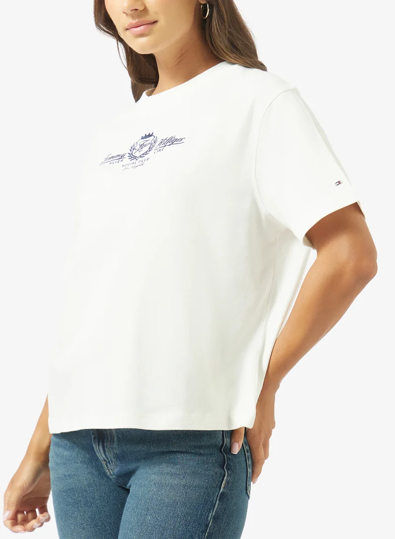 TOMMY HILFIGER  Casual Varsity Crest Mdrn Crew Neck T-Shirt for Women | Best Price UAE