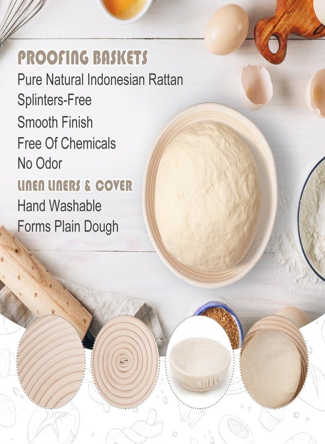 CODOGOY Natural Bread Proofing Basket With Food Thermometer, Banneton Proofing Basket For Bread baking, Bread Making Supplies Tools (9 inch) - Image 3