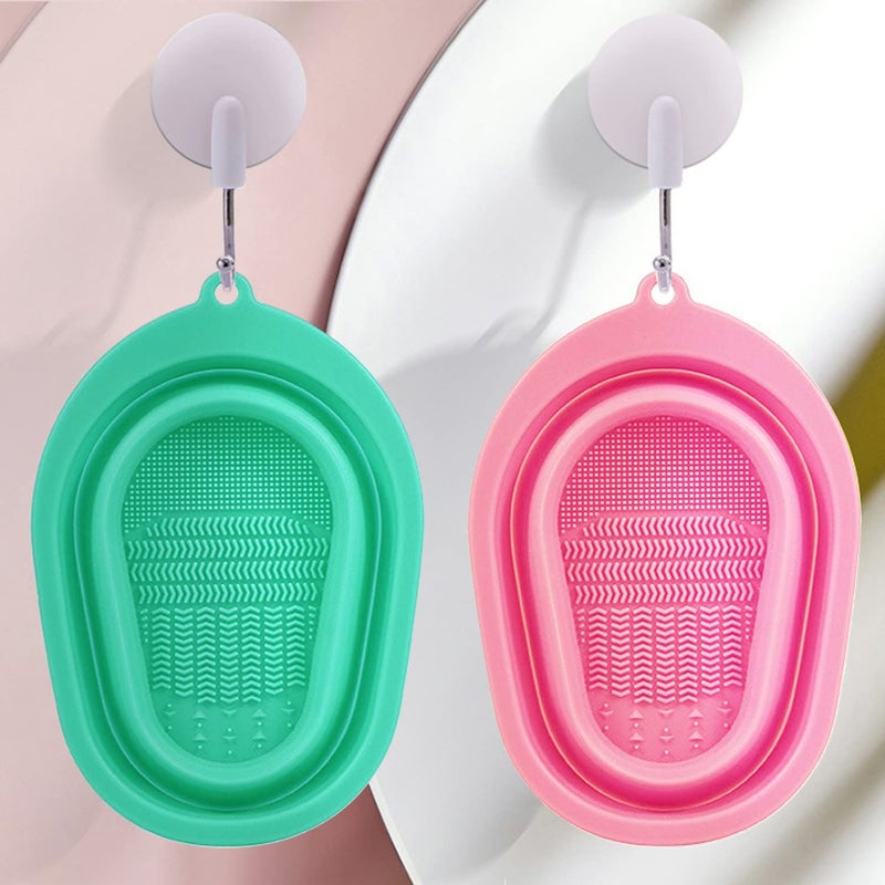 VEHTRI Makeup Brush Cleaning Mat Silicone Makeup Brush Scrubber Cosmetic Brush Cleaner Brush Cleaning Pad Foldable Makeup Brush Cleaning Bowl Suitable for Makeup BrushAssorted Color Medium 4 - Image 3