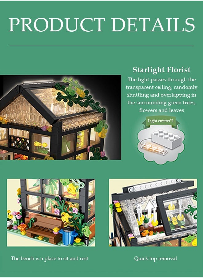 Compatible Brick Set Brick Mini City Florist Toy Set Compatible Brick Set , Includes Colorful Shapes, Easy Building Ideas And Number Bricks, Endless Creativity For Toddlers Ages 8+ And Up ﻿ ﻿