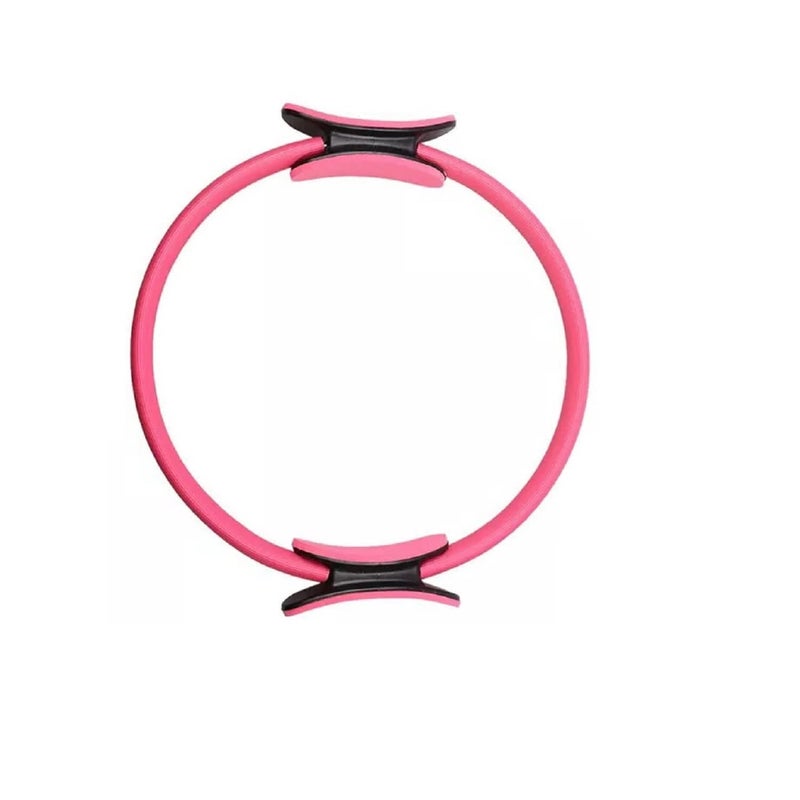 LAFILLETTE Pilates Ring 15" Fitness Circle - Lightweight & Dual Foam Padded Handles | Yoga Ring for Toning Arms, Thighs/Legs & Core, Thigh Workout, Thigh Toner, Inner Thigh Exercise Equipment (Pink) - Image 1