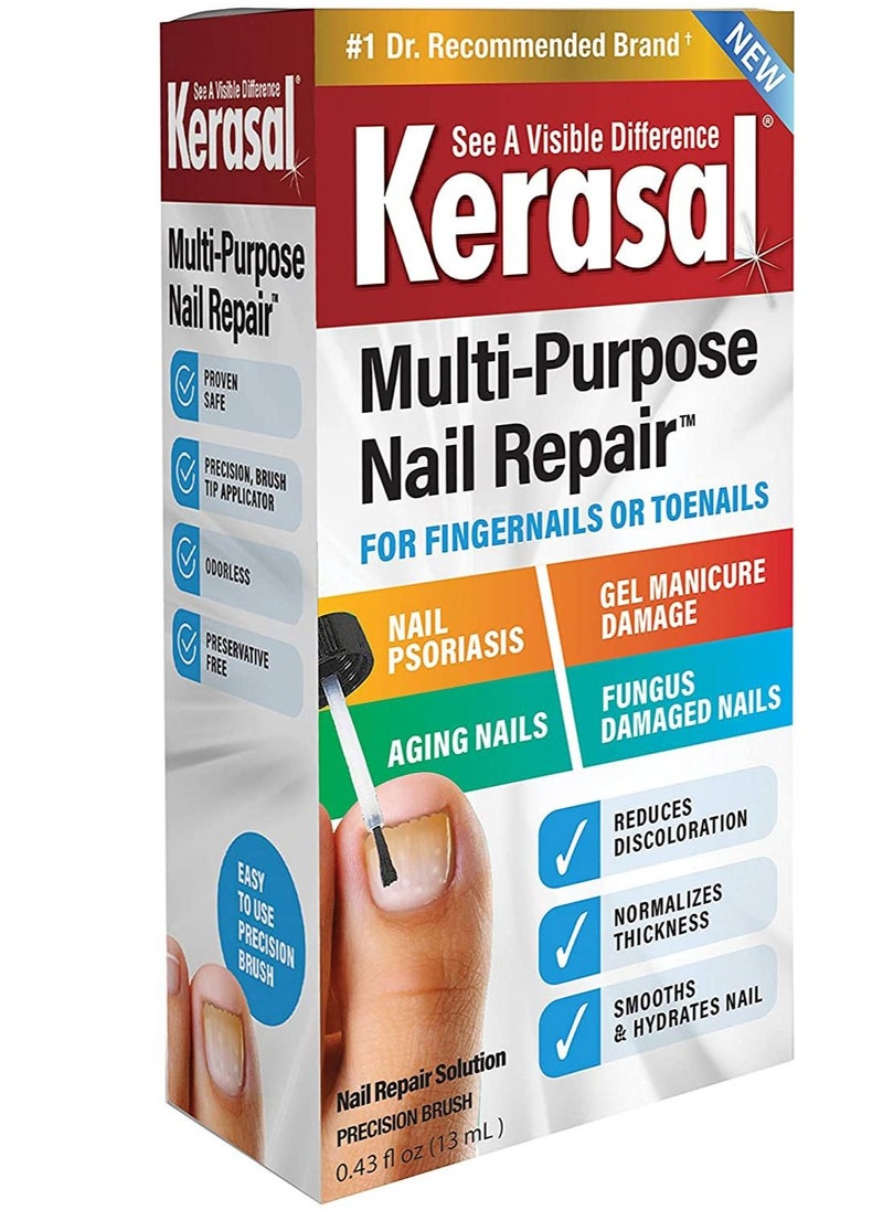 Kerasal Kerasal Multi-Purpose Nail Repair, Nail Solution for Discolored and Damaged Nails, 0.43 fl oz  - Image 1