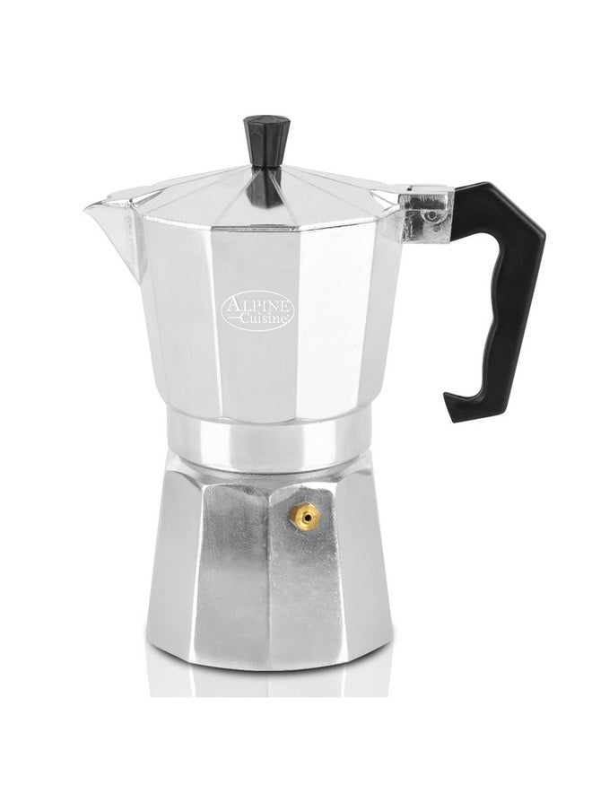 Alpine Cuisine Alpine Cuisine Stovetop Espresso Maker 12.5 Oz, 9 Espresso Cups Moka Pot for Classic Italian and Cuban Coffee Maker, Aluminum Moka Pot, Makes Delicious Coffee, Excellent Camping Coffee Pot  - Image 1