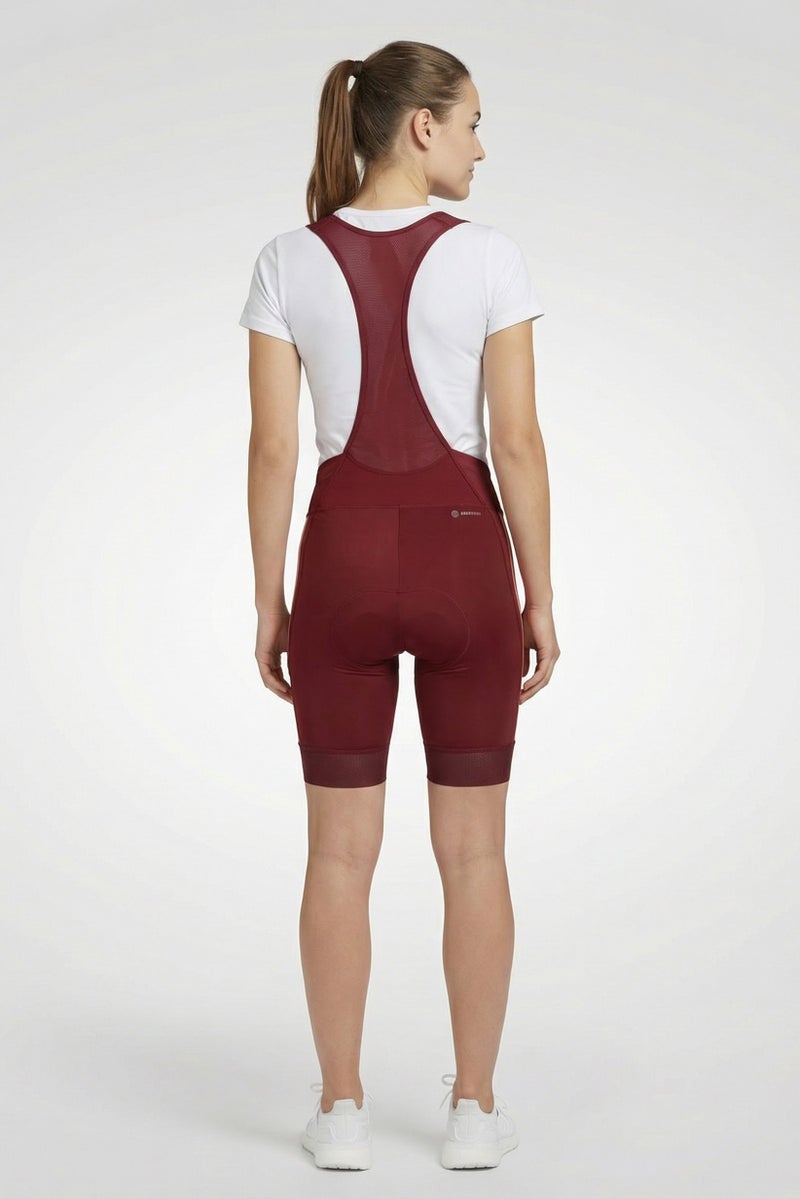 Adidas بدلة رياضية نسائية بدون أكمام للدراجات، مارون - Image 3
