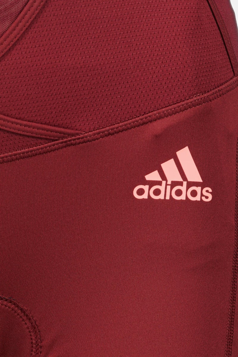 Adidas بدلة رياضية نسائية بدون أكمام للدراجات، مارون - Image 5