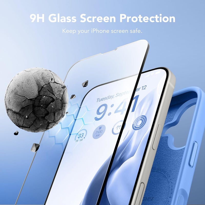 GONEZ Magnetic for iPhone 16 Case, Compatible with MagSafe, [Screen Protector + Camera Lens Protector], Liquid Silicone Shockproof Protective Phone Case for iPhone 16 6.1", Royal Blue - Image 4