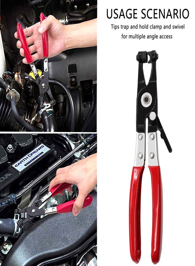 Tnisesm Hose Clamps Pliers Repair Tool Swivel Flat Band For Removal and Installation of Ring-Type or Flat-Band Hose Clamp - Image 3