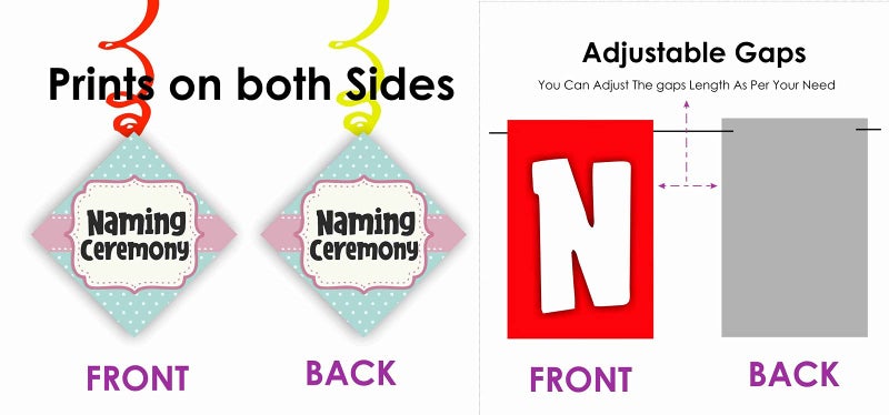 Balloonistics Naming Ceremony Banner and 6 Nos Swirls Combo (1 Nos Banner and 6 Swirls) - Image 5