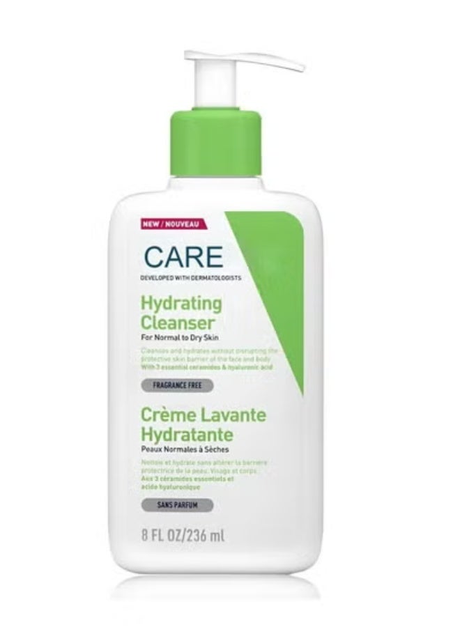CARE Hydrating Cleanser For Normal To Dry Skin With Hyaluronic Acid 236ml - Image 1