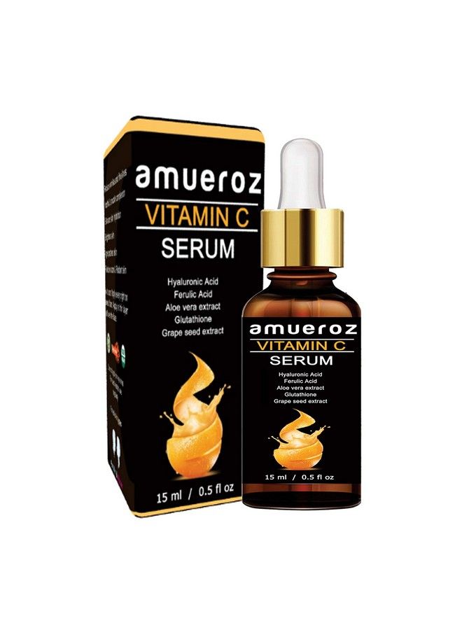 Amueroz Vitamin C Serum For Face With Hyaluronic Acid ; Ferulic Acid ; Glutanione ; Aloe Vera And Grape Seed Extract 15Ml - Image 2