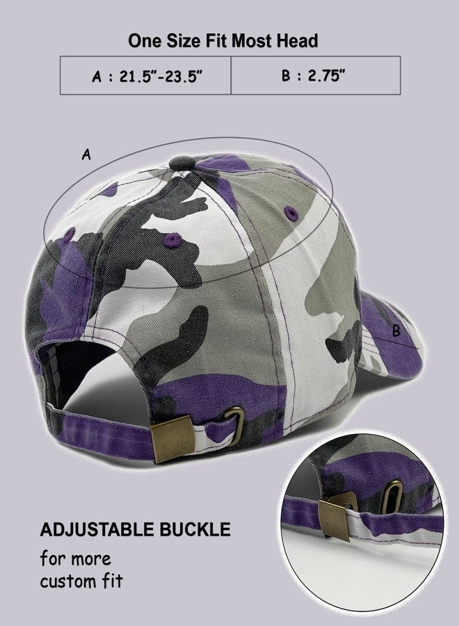 Utmost Unisex Classic Low Profile Cotton Baseball Cap Plain Blank Camoflauge Soft Unconstructed Adjustable Size Dad Hat (Camo Purple) - Image 2