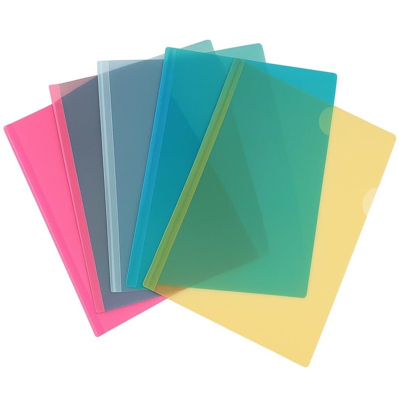 SPS Plastic Strip File Folder - Transparent A4 Sliding Bar Report Covers - Multicolored - Pack of 10 - Image 5