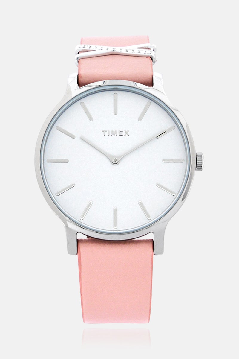 TIMEX Women TW2T47900 Quartz Leather Watch 38 mm, Pink - Image 1