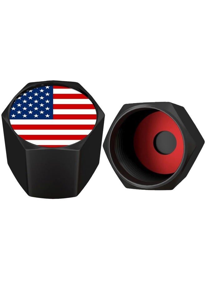 SAMIKIVA American Flag Tire Valve Stem Caps, USA with O Rubber Ring, Universal Stem Covers for Cars, SUVs, Bike, Bicycle, Trucks, Motorcycles, Airtight Heavy Duty (12 Pack) (Black USA (12 Pack)) - Image 4