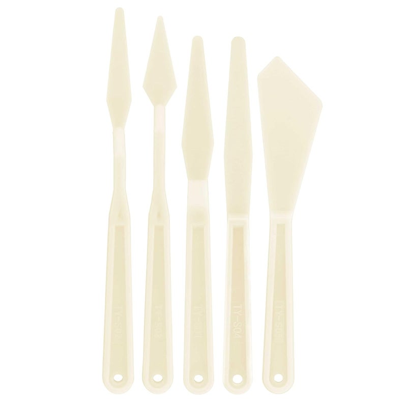 US Art Supply 5Piece Plastic Artist Palette Knife Set - Image 1