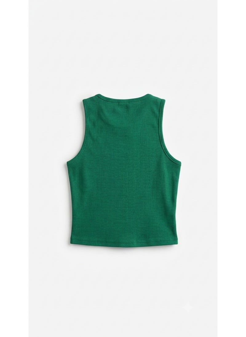 Women's Basic Cotton Rib Crop Top – Sleeveless Everyday Essential – One Size - Image 1