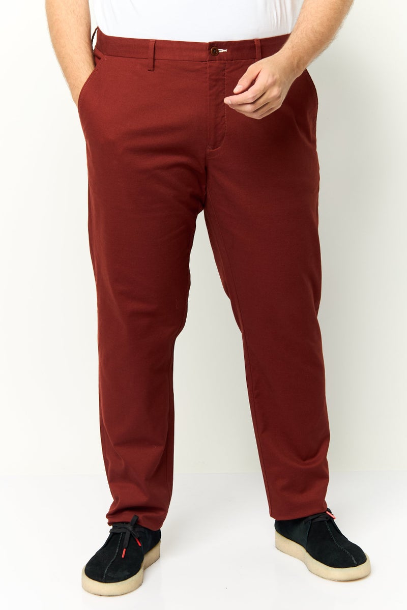 GANT Men Slim Fit Solid Chino Pants, Dark Rust  - Image 1