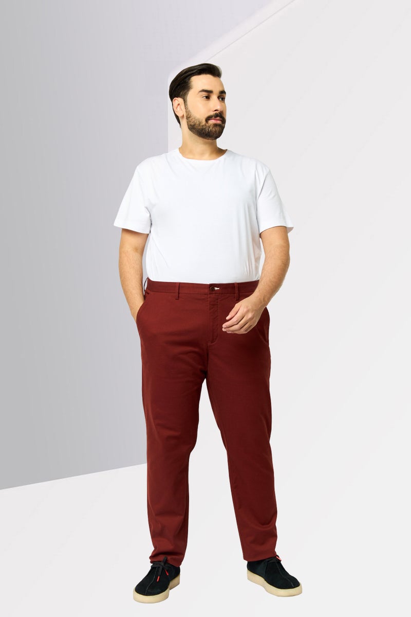GANT Men Slim Fit Solid Chino Pants, Dark Rust  - Image 2