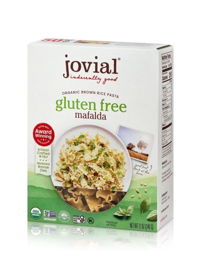 Jovial 100% Organic Gluten Free Brown Rice Mafalda - Mafalda Pasta Noodles, Healthy Pasta, Whole Grain Pasta, Organic Pasta, Gluten Free, Dairy Free, Cooks Firm, Made in Italy - 12 Oz - Image 1